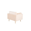 Boom fauteuil velours lichtbeige.