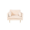 Boom fauteuil velours lichtbeige.