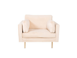 Boom fauteuil velours lichtbeige.