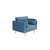 Boom fauteuil velours blauw.