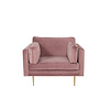 Boom fauteuil velours stoffigroze.