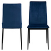 Demi eetkamerstoel donkerblauw, zwart.