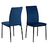 Demi eetkamerstoel donkerblauw, zwart.