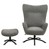 Talgy fauteuil Relaxfauteuil met kruk antraciet.