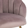 Dany fauteuil loungestoel oudroze, messingkleurig.