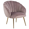 Dany fauteuil loungestoel oudroze, messingkleurig.