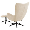 Talgy fauteuil relaxfauteuil met voetenbank crÃ¨me, zwart.
