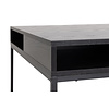 Willes salontafel 80 x 80 cm met open vak zwart.