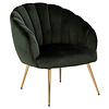 Dano fauteuil lounge fauteuil groen, messing.