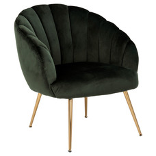 Dano fauteuil lounge fauteuil groen, messing.