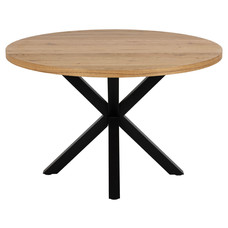 Heata eetkamertafel Ã˜ 120 cm naturel, zwart.