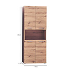 AmandaMando kolomkast 4 deuren, 1 open vak eiken decor.