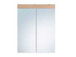 AmandaMando spiegelkast 2 deuren licht eiken decor, spiegelglas.