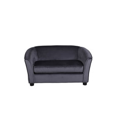 Velvet bank 2 persoons aan kinderen grijs.