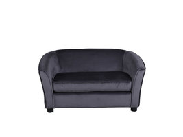 Velvet bank 2 persoons aan kinderen grijs.