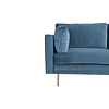Boom bank 3 persoons velours blauw.