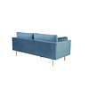 Boom bank 3 persoons velours blauw.