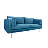 Boom bank 3 persoons velours blauw.