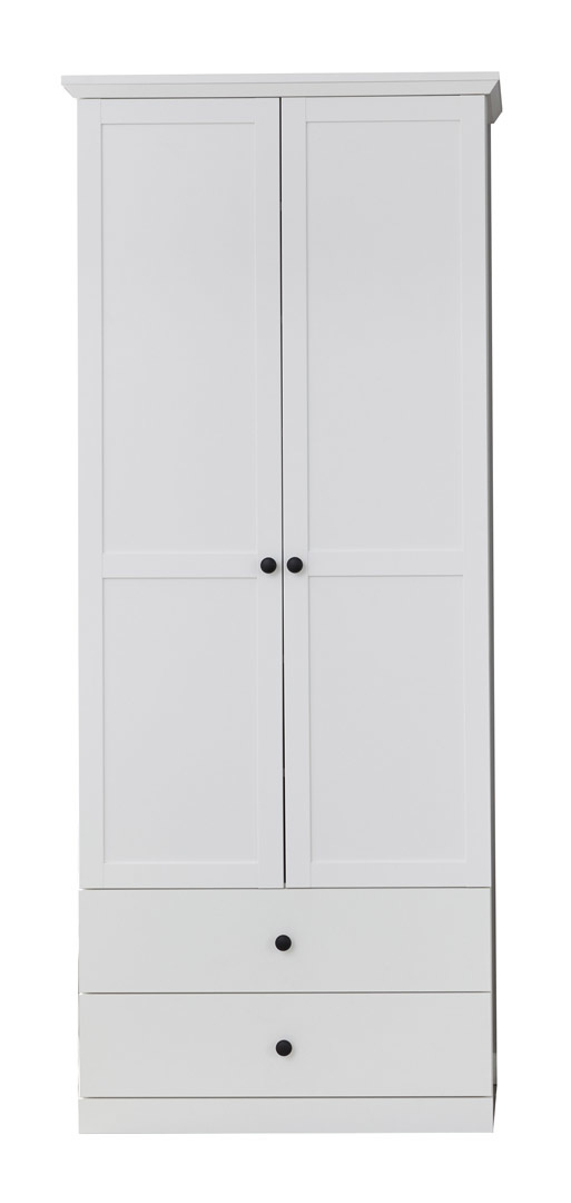 Belachelijk feedback Mediaan BrandsonBaxter kledingkast 2 deuren, 2 laden, 5 legplanken wit.
