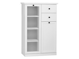 BrandsonBaxter vitrinekast 81 x 129 cm 2 deuren, 2 laden wit.