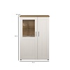 Shade vitrinekast 95 x 140 cm 2 deuren wit dennenhout decor, eiken decor.