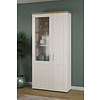 Shade vitrinekast 95 x 194 cm 2 deuren wit dennenhout decor, eiken decor.