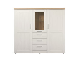 Shade dressoir 3 deuren, 3 laden wit dennenhout decor, eiken decor.