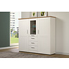 Shade dressoir 3 deuren, 3 laden wit dennenhout decor, eiken decor.