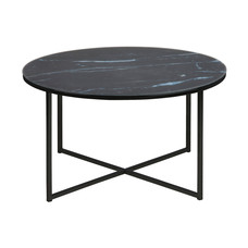 Alisma salontafel Ã˜80 cm marmer decor zwart.