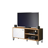 Touch TV-meubel 1 deur, 2 open vakken eiken decor, wit mat.