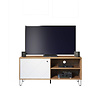 Touch TV-meubel 1 deur, 2 open vakken eiken decor, wit mat.