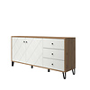 Touch dressoir 2 deuren eiken decor, wit mat.