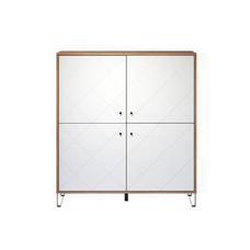 TouchWO dressoir 4 deuren eiken decor, wit mat.