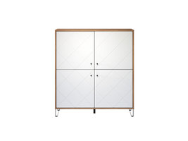 TouchWO dressoir 4 deuren eiken decor, wit mat.