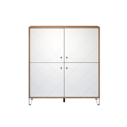 TouchWO dressoir 4 deuren eiken decor, wit mat.