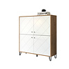 TouchWO dressoir 4 deuren eiken decor, wit mat.