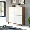TouchWO dressoir 4 deuren eiken decor, wit mat.
