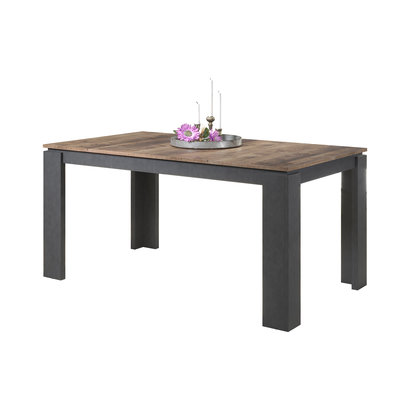 Universal eetkamertafel grijs Matera decor, oud hout decor.