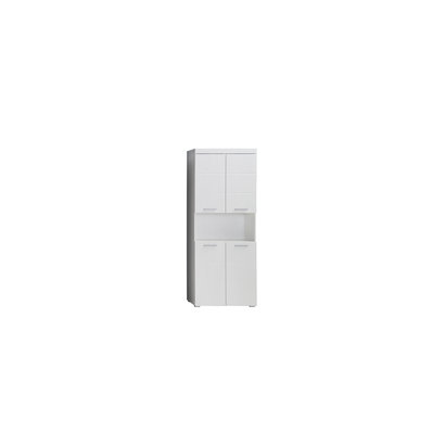 AmandaMandoBea kolomkast 1 open vak, 4 deuren wit, wit hoogglans.