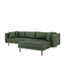 Cali bank met chaise longue rechts of links gedraaid met 4 kussens groen.