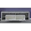 Rock TV-meubel 150 cm 1 vouwbaar, 4 open vakken beton decor, wit, wit hoogglans.