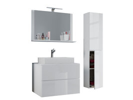 LendasL badkamer 60 cm, spiegel, wit