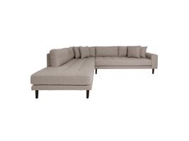 ebuy24 Lido hoekbank links gericht met 4 kussens lichtbruin.