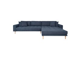 ebuy24 Lido bank , loungebank rechts gericht met 4 kussens donkerblauw.