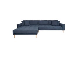 ebuy24 Lido bank , loungebank links gericht met 4 kussens donkerblauw.