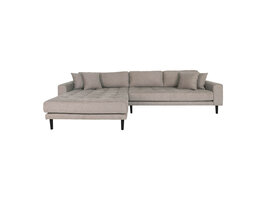 ebuy24 Lido bank bank met chaise longue links gericht 4 kussens bruin.