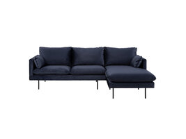 ebuy24 Sunny bank 2 personen met chaise longue, naar rechts gericht donkerblauw.