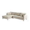 ebuy24 Marino Deluxe bank met chaise longue rechts of links gedraaid met kussens fluweel zandkleurig.