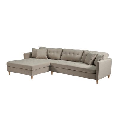 ebuy24 Marino Deluxe bank met chaise longue rechts of links gedraaid met kussens stof zandkleurig.