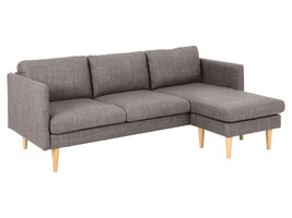 ebuy24 Mally bank 2 persoons met chaise longue omkeerbaar bruin.